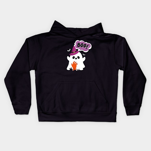 Halloween Boo Kids Hoodie by JabsCreative